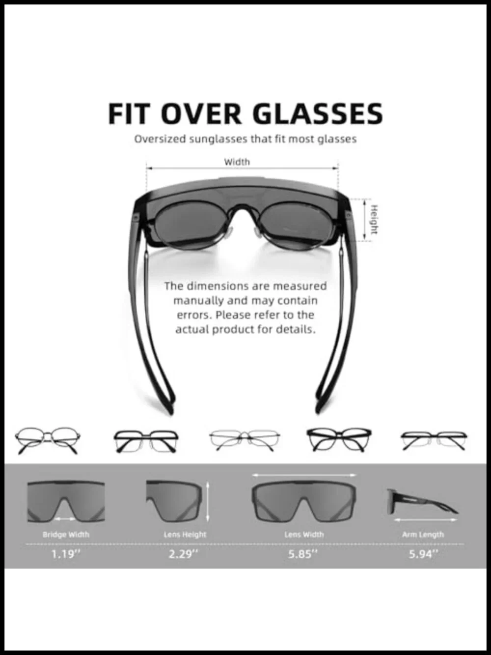 Polarized Over Glasses Sunglasses UV400 Lightweight TAC Lens Cycling